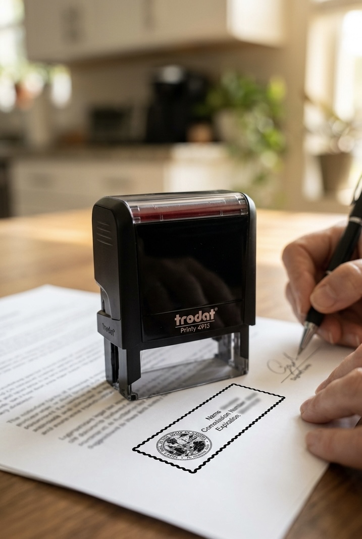 Florida-commissioned mobile notary completing same-day notarization at West Palm Beach home or office