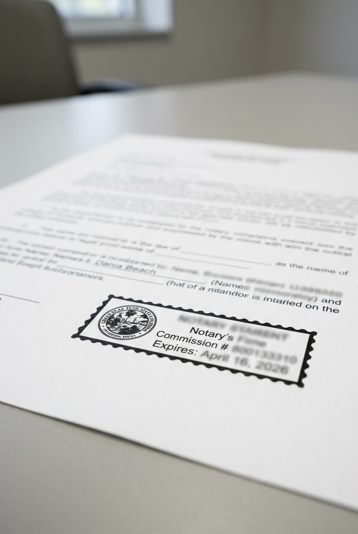 Palm Beach County jail notary service — professional inmate notarization within correctional facility protocols