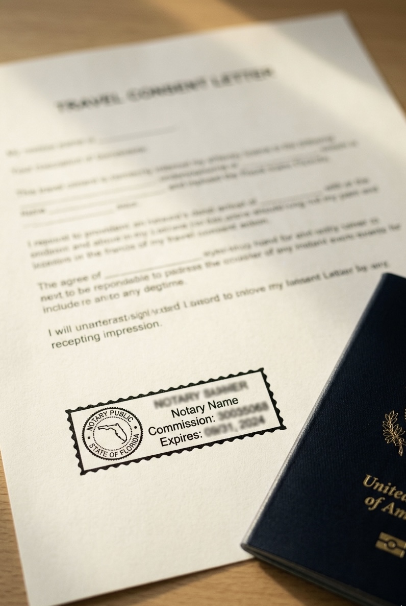 Palm Beach County mobile notary service for travel consent letters — same-day appointments available