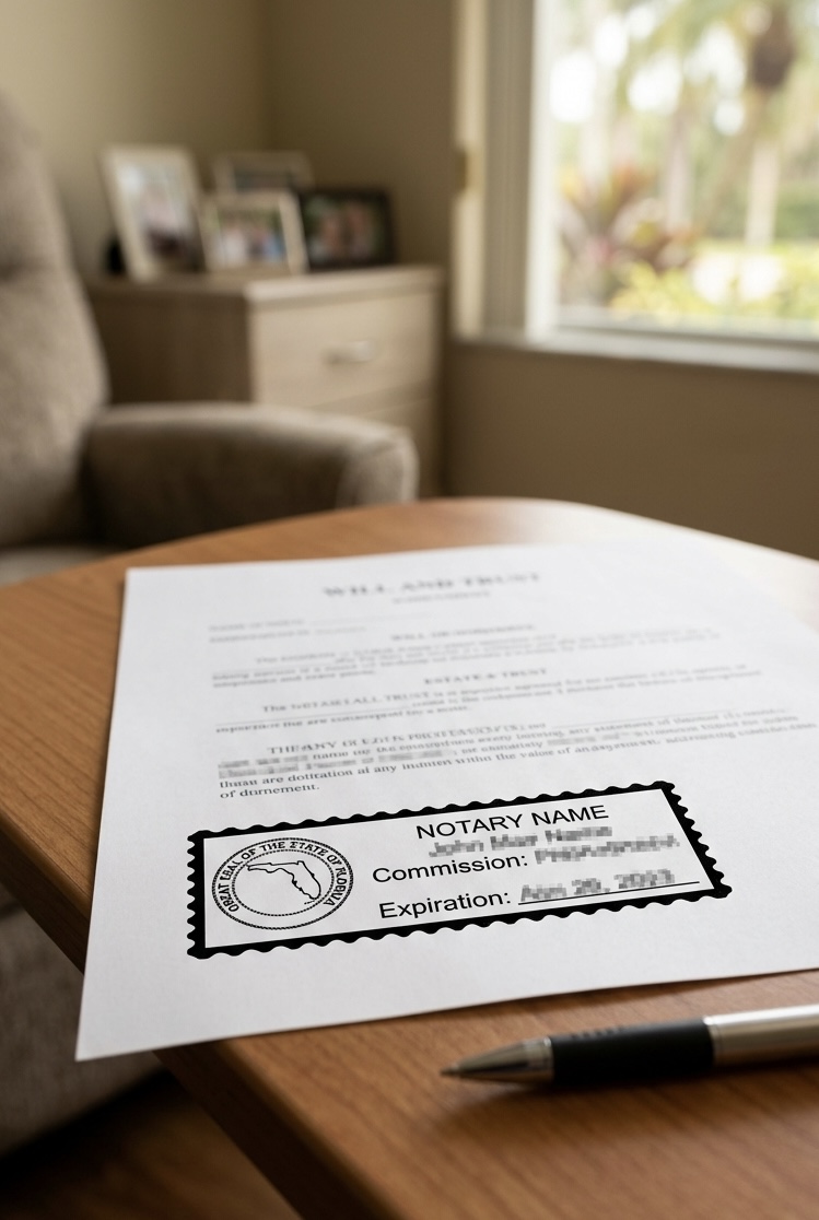 Palm Beach County nursing home mobile notary — bedside estate document notarization service