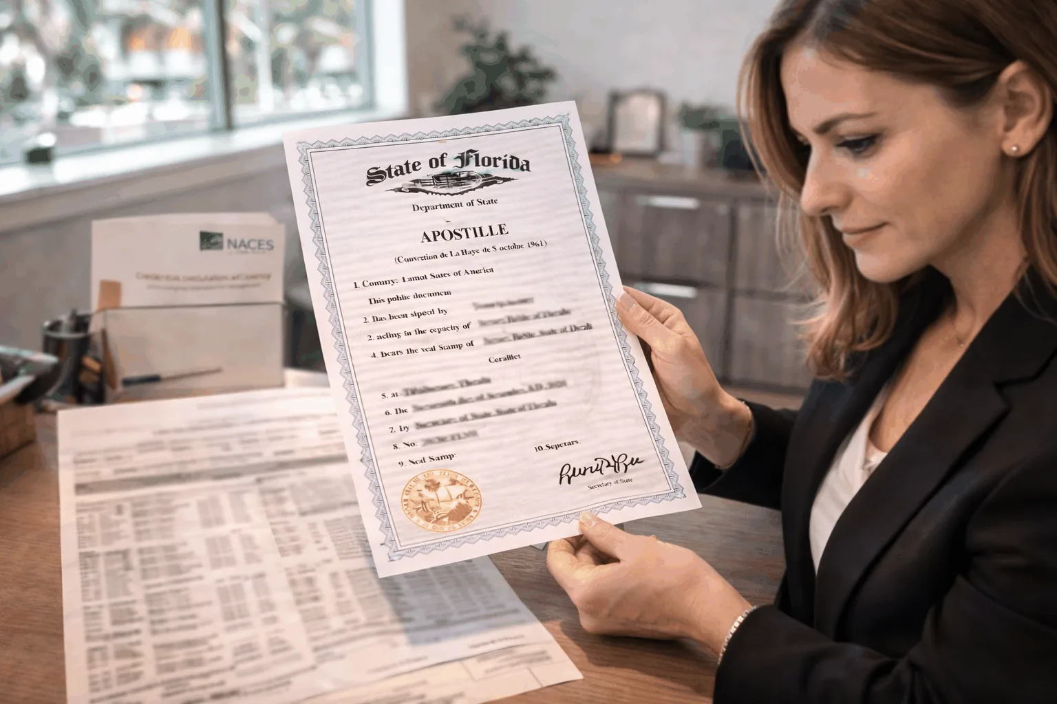 West Palm Beach apostille specialist authenticating Florida university transcript for international graduate admissions